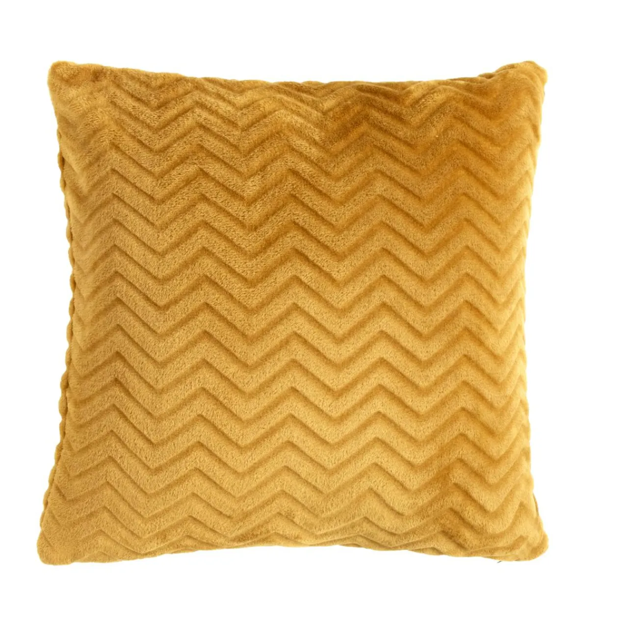 Coussin Et Housse|EMINZA Coussin carré flanelle (45 x 45 cm) Zag Jaune moutarde