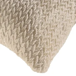 Coussin Et Housse|douceur d'intu017drieur Coussin carré flanelle relief (45 x 45 cm) Flanela Beige