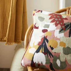 Coussin Et Housse|EMINZA Coussin carré gaze de coton (45 x 45 cm) Azel Multicolore