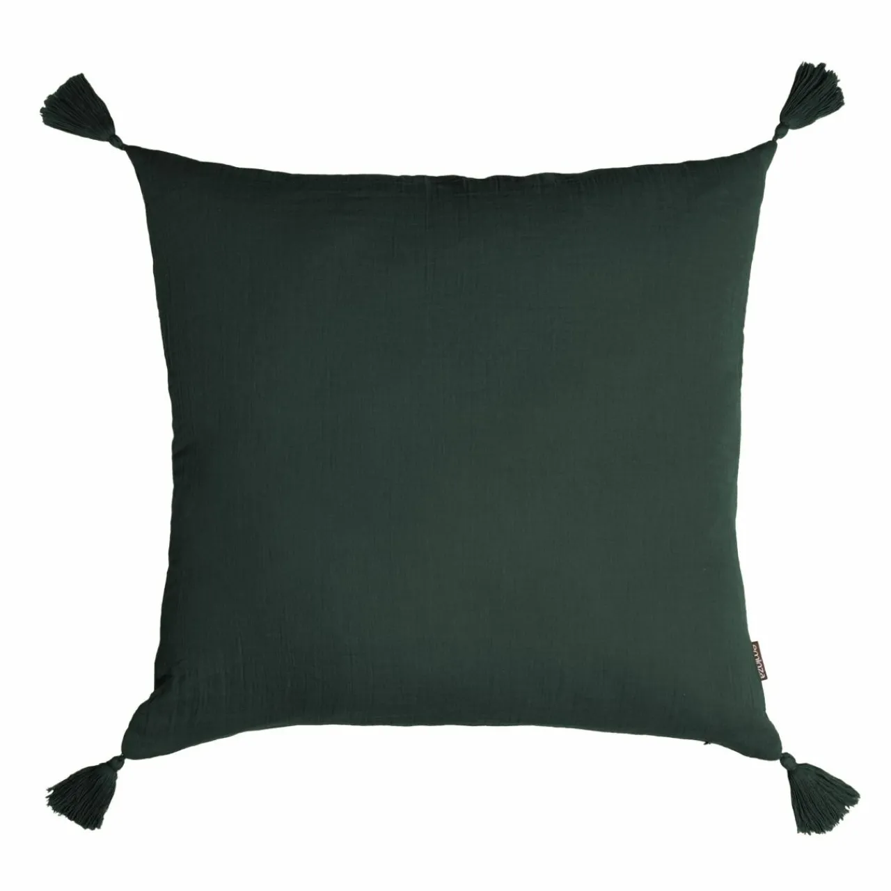 Coussin Et Housse|EMINZA Coussin carré gaze de coton (60 x 60 cm) Gaïa Vert sapin