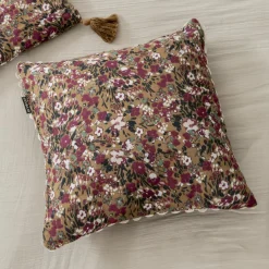 Coussin Et Housse|EMINZA Coussin carré gaze de coton (40 x 40 cm) Constance Camel