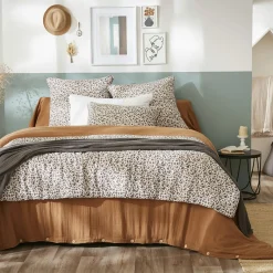 Coussin Et Housse|EMINZA Coussin carré gaze de coton (45 x 45 cm) Rosa Marron