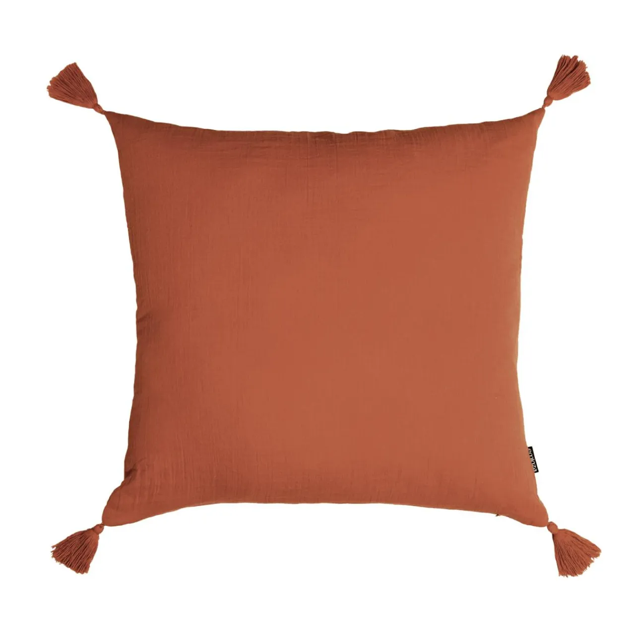 Coussin Et Housse|EMINZA Coussin carré gaze de coton (60 x 60 cm) Gaïa Terracotta