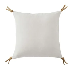 Coussin Et Housse|EMINZA Coussin carré lin lavé (45 cm) Louise Blanc