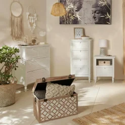 Coussin Et Housse|ATMOSPHERA Coussin carré polycoton (40 x 40 cm) Macram Beige