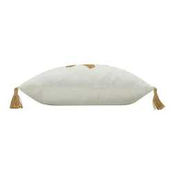 Coussin Et Housse|DOUCEUR D'INTERIEUR Coussin carré pompons (45 x 45 cm) Théa Marron