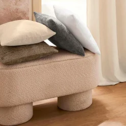 Coussin Et Housse|douceur d'intu017drieur Coussin carré velours (45 x 45 cm) Leo Ecru