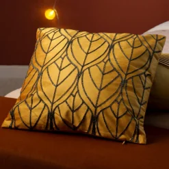 Coussin Et Housse|ATMOSPHERA Coussin carré velours (40 x 40 cm) Charly Jaune ocre