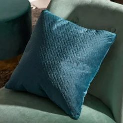 Coussin Et Housse|ATMOSPHERA Coussin carré velours (40 x 40 cm) Dolce Bleu canard