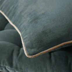 Coussin Et Housse|EMINZA Coussin carré velours de coton (45 x 45 cm) Victor Gris ardoise