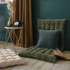 Coussin Et Housse|EMINZA Coussin carré velours de coton (45 x 45 cm) Victor Gris ardoise