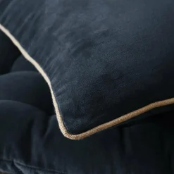 Coussin Et Housse|EMINZA Coussin carré velours de coton (45 x 45 cm) Victor Bleu nuit