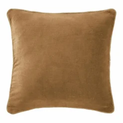 Coussin Et Housse|EMINZA Coussin carré velours de coton (45 x 45 cm) Victor Camel