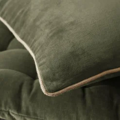 Coussin Et Housse|EMINZA Coussin carré velours de coton (45 x 45 cm) Victor thym Vert