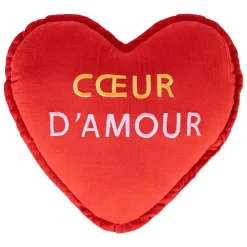 Coussin Et Plaid Enfant|Coussin Et Plaid Enfant|Atmosphera cru017dateur d'intu017drieur for kids Coussin cœur enfant coton (40 cm) Amour Rouge