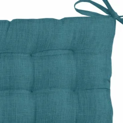 Galette De Chaise|LOVELY CASA Coussin de chaise carré 16 points (40 x 40 cm) Béa Bleu canard