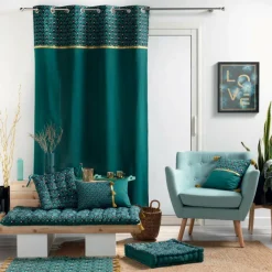 Galette De Chaise|DOUCEUR D'INTERIEUR Coussin de chaise carré (40 x 40 cm) Artchic Bleu canard