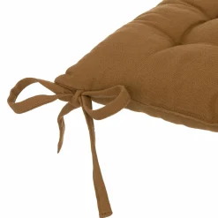 Galette De Chaise|ATMOSPHERA Coussin de chaise carré coton ( 38 x 38 cm) Anjali camel Marron
