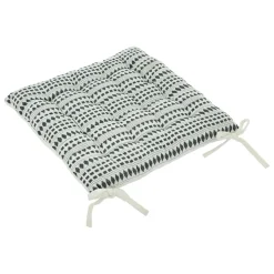 Galette De Chaise|ATMOSPHERA Coussin de chaise carré coton recyclé (38 x 38 cm) Micah Bleu