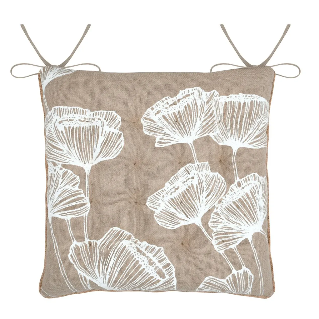 Galette De Chaise|STOF Coussin de chaise carré coton (38 x 38 cm) Oriana Beige