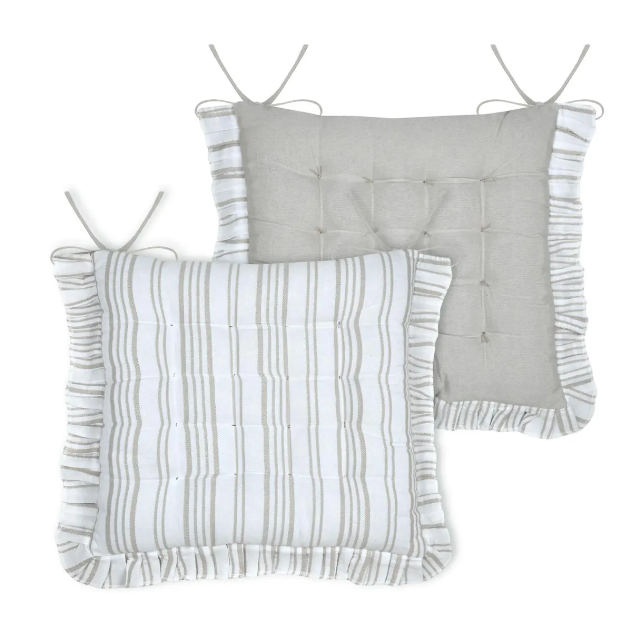 Galette De Chaise|STOF Coussin de chaise carré coton (38 x 38 cm) Joséphine Ecru