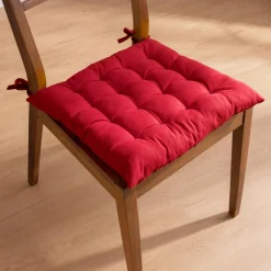 Galette De Chaise|EMINZA Coussin de chaise carré coton (40 x 40 cm) Pixel Rouge