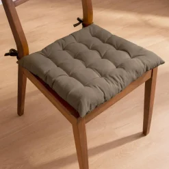 Galette De Chaise|EMINZA Coussin de chaise carré coton (40 x 40 cm) Pixel Taupe