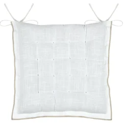 Galette De Chaise|STOF Coussin de chaise carré coton (38 x 38 cm) Helios Blanc