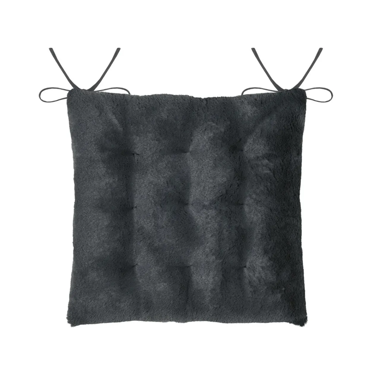 Galette De Chaise|STOF Coussin de chaise carré fausse fourrure (40 x 40 cm) Asgard Gris carbone Gris foncé