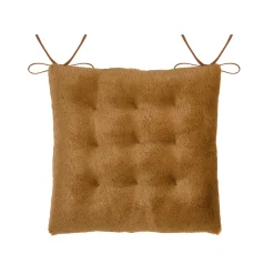 Galette De Chaise|STOF Coussin de chaise carré fausse fourrure (40 x 40 cm) Asgard Camel