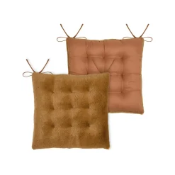 Galette De Chaise|STOF Coussin de chaise carré fausse fourrure (40 x 40 cm) Asgard Camel
