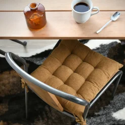 Galette De Chaise|STOF Coussin de chaise carré velours (38 x 38 cm) Dandy Camel