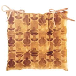 Galette De Chaise|Atmosphera, cru017dateur d'intu017drieur Coussin de chaise carré velours (38 x 38 cm) Luna Jaune ocre