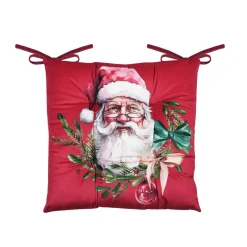 Plaid, Coussin Et Tapis De Noël|STOF Coussin de chaise Noël carré velours (38 x 38 cm) Harold Rouge