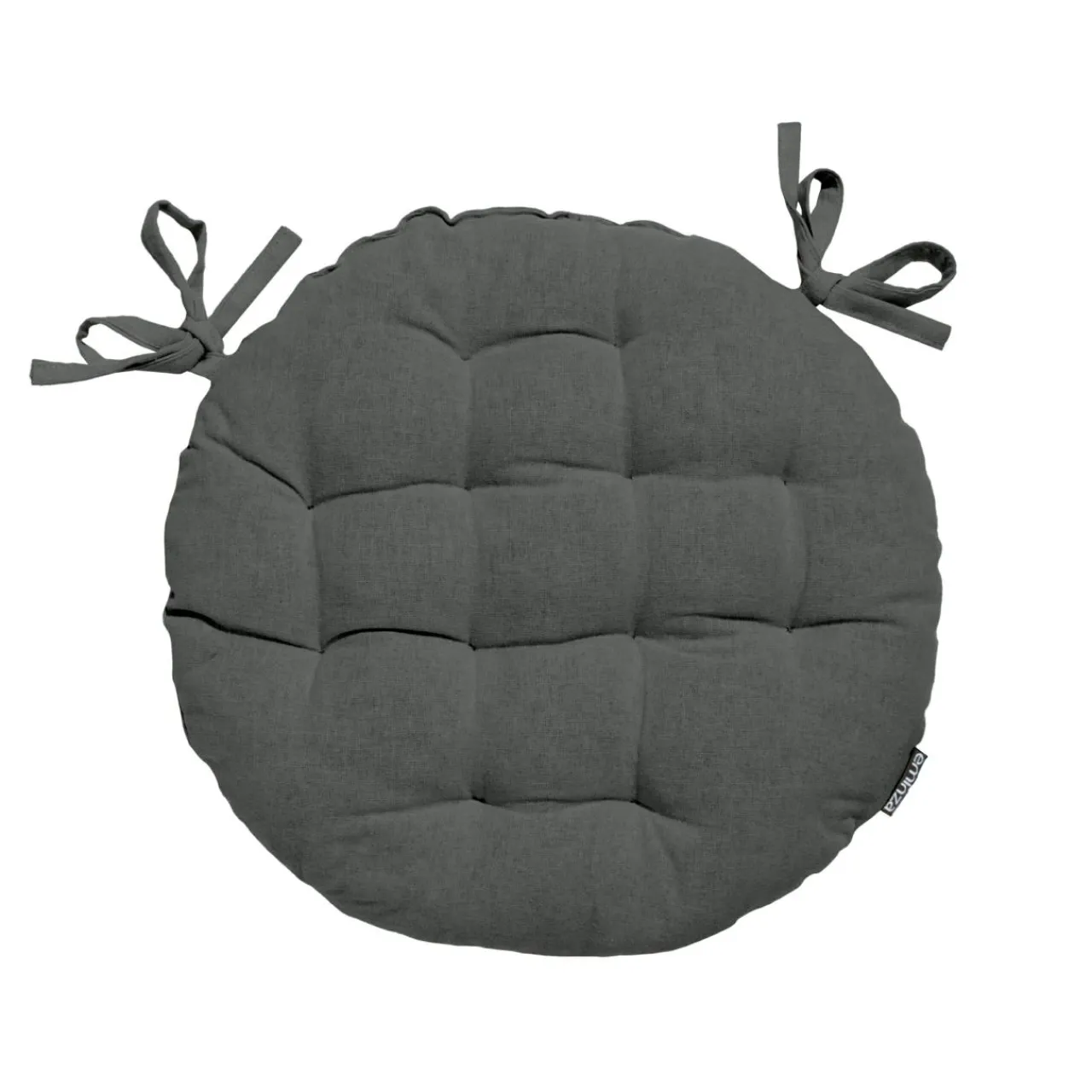 Galette De Chaise|EMINZA Coussin de chaise rond coton (40 cm) Pixel Gris Anthracite