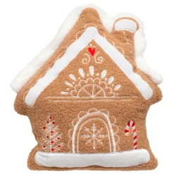 Plaid, Coussin Et Tapis De Noël|JJA Coussin de Noël (40 x 35 cm) Maison Pain d'épices Marron clair