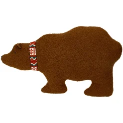 Plaid, Coussin Et Tapis De Noël|KOOPMAN Coussin de Noël bouclette (65 x 37 cm) Ours polaire Marron