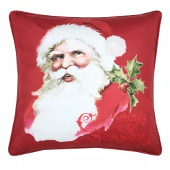Plaid, Coussin Et Tapis De Noël|STOF Coussin de Noël carré (40 cm) Oswald velours Rouge