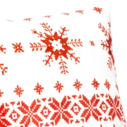 Plaid, Coussin Et Tapis De Noël|JJA Coussin de Noël carré (40 x 40 cm) Flocons de neige et blanc Rouge