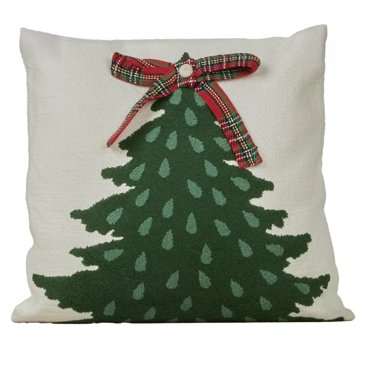 Plaid, Coussin Et Tapis De Noël|KAEMINGK Coussin de Noël carré coton (45 x 45 cm) Sapin Tartan Rouge Vert