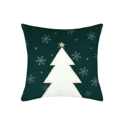 Plaid, Coussin Et Tapis De Noël|STOF Coussin de Noël carré velours (45 x 45 cm) Harold sapin Vert