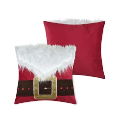 Plaid, Coussin Et Tapis De Noël|STOF Coussin de Noël carré velours (40 x 40 cm) Edgard Multicolore Rouge