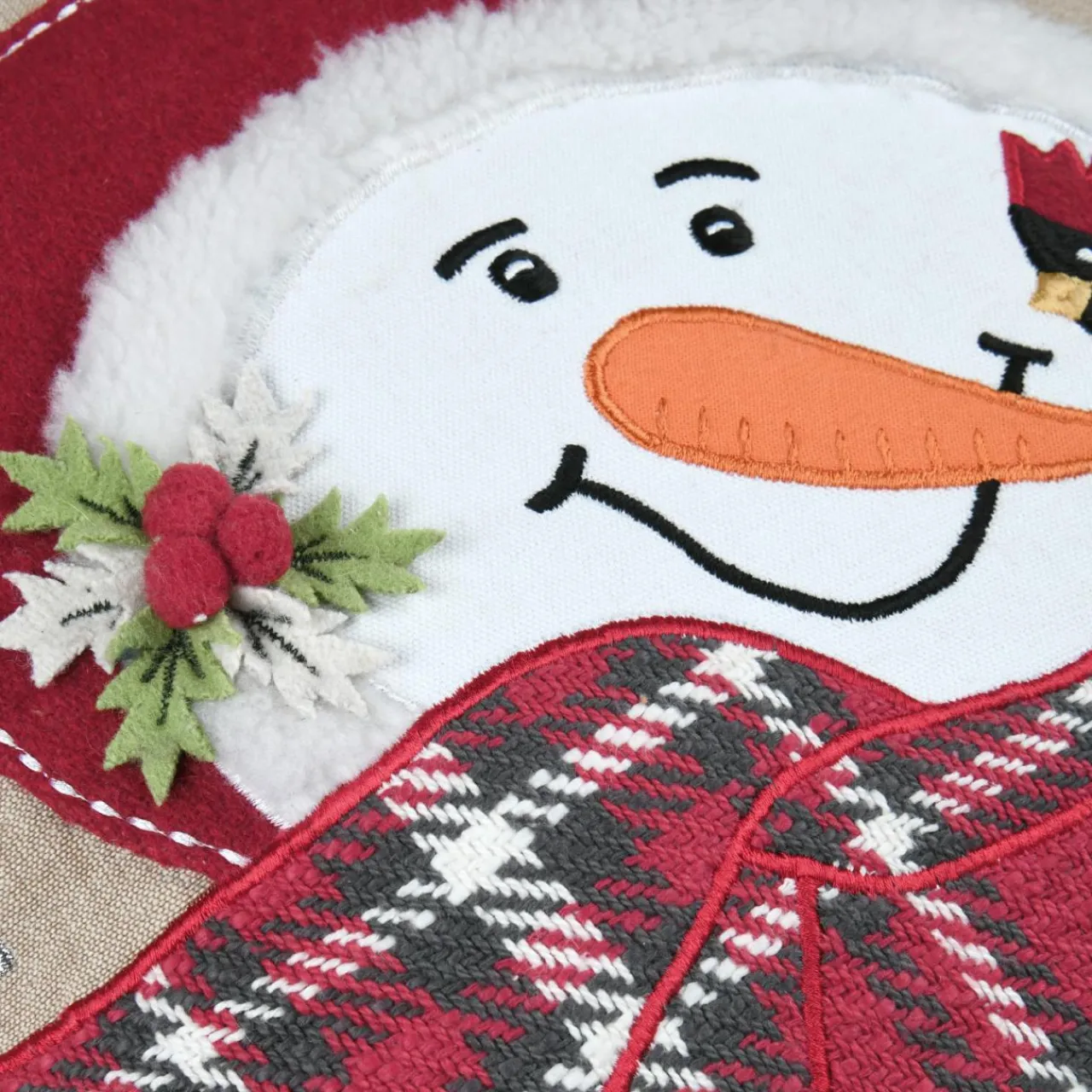 Plaid, Coussin Et Tapis De Noël|STOF Coussin de Noël coton et laine (45 x 45 cm) Winty Rouge