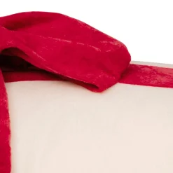 Plaid, Coussin Et Tapis De Noël|JJA Coussin de Noël rectangulaire (50 x 30 cm) Nœud en velours Rouge et écru Ecru