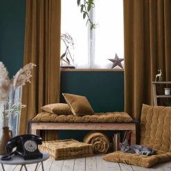 Coussin De Sol|EMINZA Coussin de sol carré velours de coton (50 x 50 cm) Victor Camel