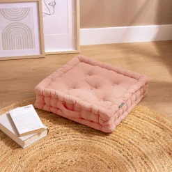 Coussin De Sol|EMINZA Coussin de sol coton (40 x 40 cm) Pixel Rose Pêche