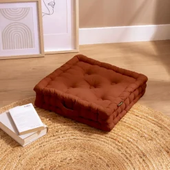 Coussin De Sol|EMINZA Coussin de sol coton (40 x 40 cm) Pixel Terracotta