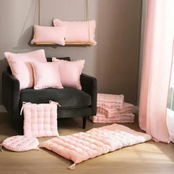 Coussin De Sol|EMINZA Coussin de sol coton (60 x 60 cm) Pixel Rose poudré