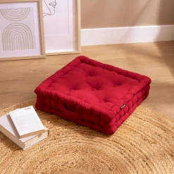 Coussin De Sol|EMINZA Coussin de sol coton (40 x 40 cm) Pixel Rouge