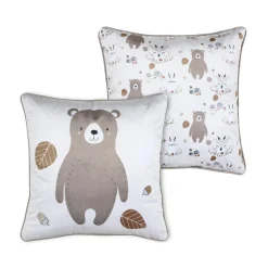 Coussin Et Plaid Enfant|Coussin Et Plaid Enfant|STOF Coussin enfant carré (40 x 40 cm) Gabin Taupe